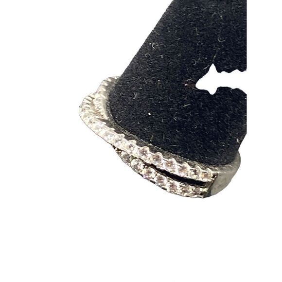 Sterling silver 925 Cz double eternity band with center crossover feature size 7 - Picture 8 of 8